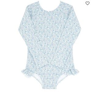 Minnow Slate Floral Rashguard One Piece Swimsuit